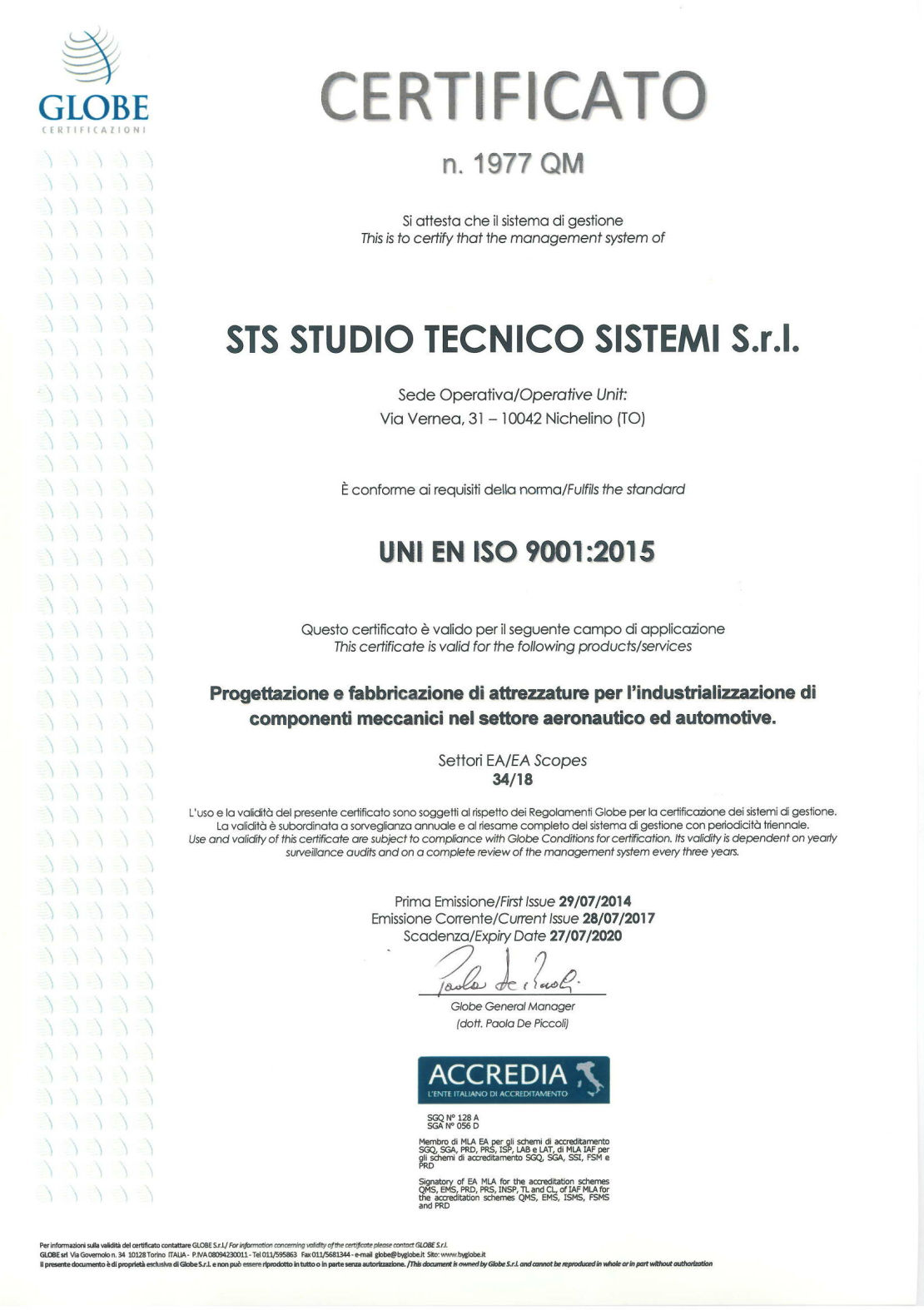 Certificato di Qualità