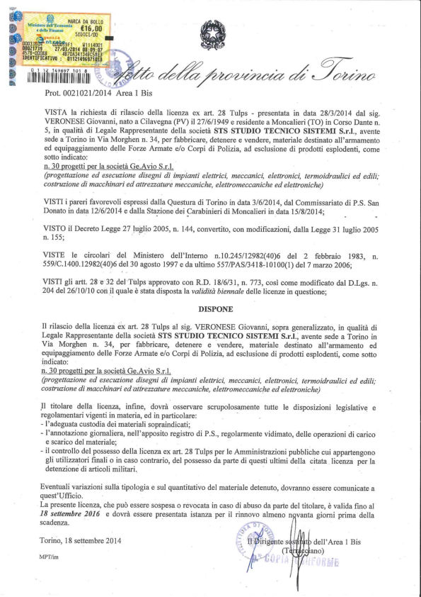 Certificato di Qualità